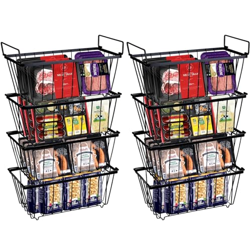 6 Pack Black Freezer Organizer Bins T453568