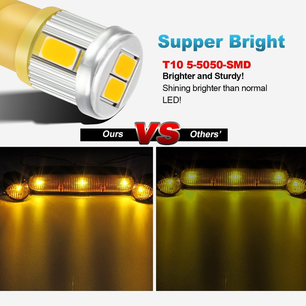 3PCS Cab Marker Lights with T10 LED Bulbs T257