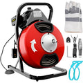 50FT x 1/2Inch Electric Drain Auger with 4 Cutter & Foot Switch T299