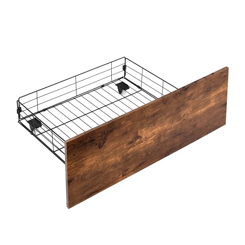 Full Size Metal Platform Bed with Storage Headboard and 2 Drawers L331008