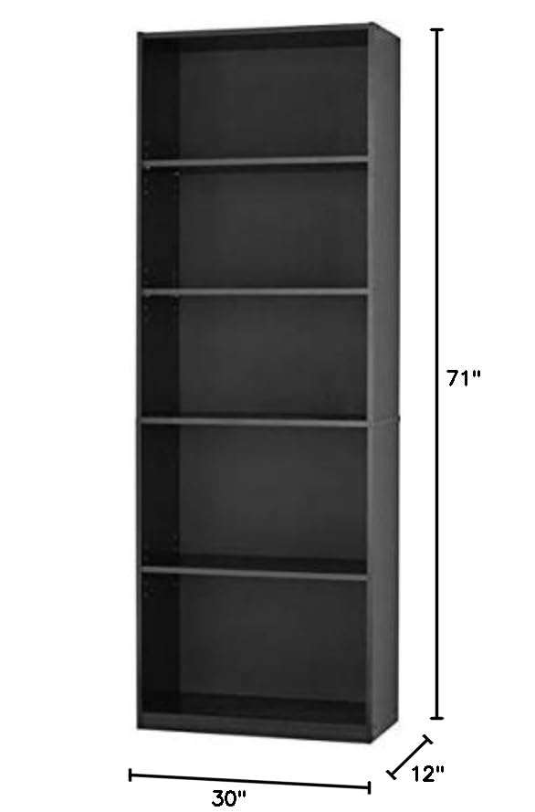 Black 5-Shelf Bookcase I82373