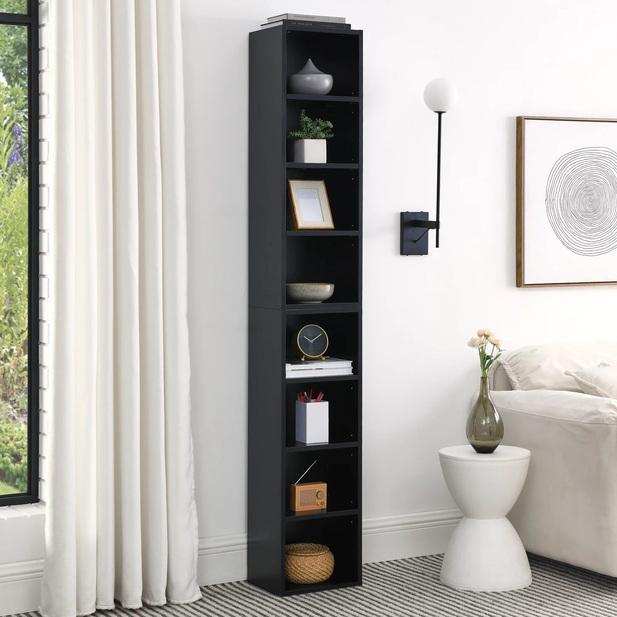 8-Tier Media Tower Rack with Adjustable Shelves R432435