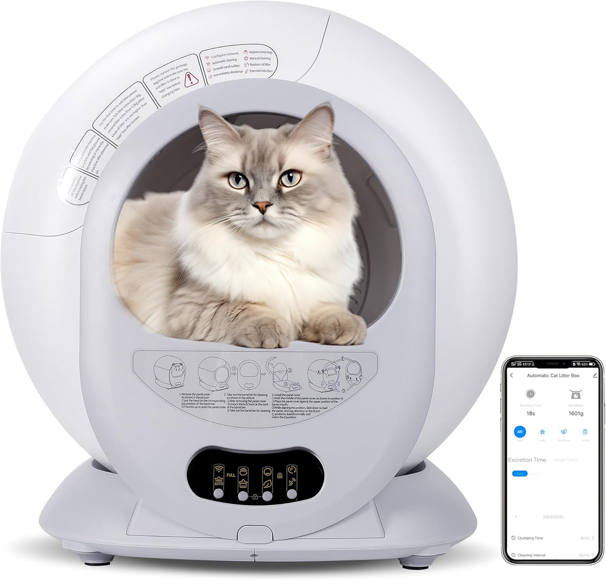 Self-Cleaning Automatic Cat Litter Box with App Control O273402