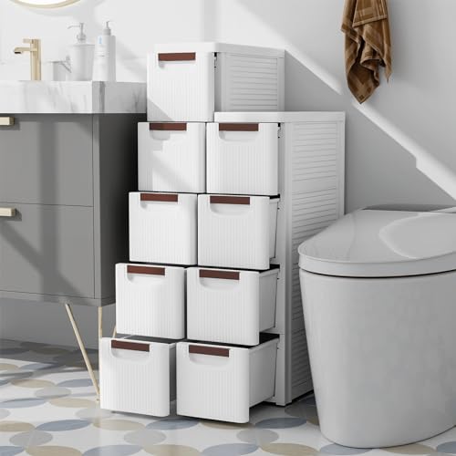 6 Drawers Narrow Plastic Rolling Utility Cart Q7934