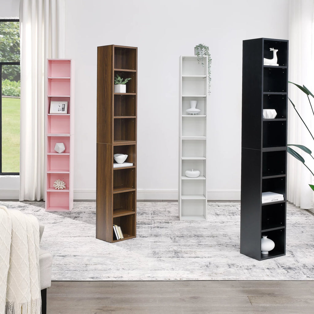 8-Tier Media Tower Rack with Adjustable Shelves R432435