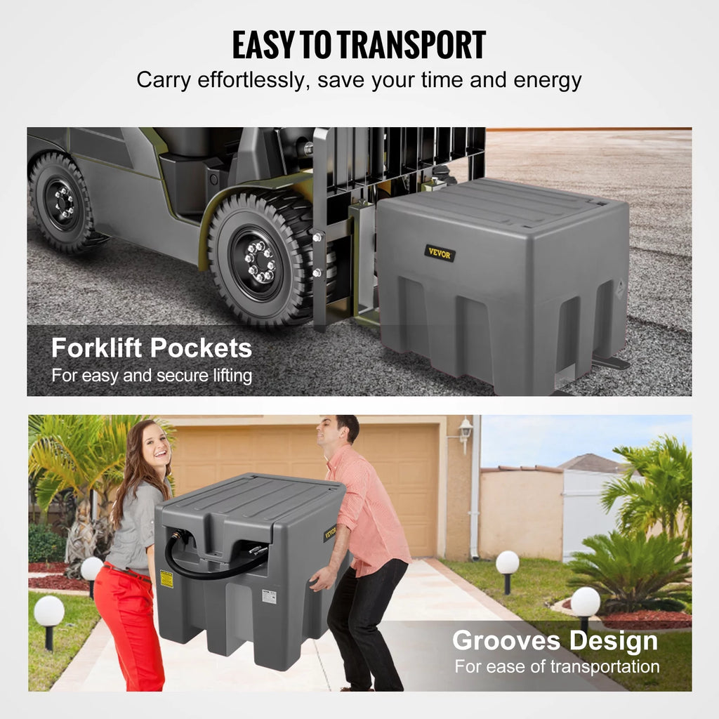 58 Gallon 10 GPM Diesel Fuel Tank with 12V Electric Transfer Pump and 13.1ft Rubber Hose R540