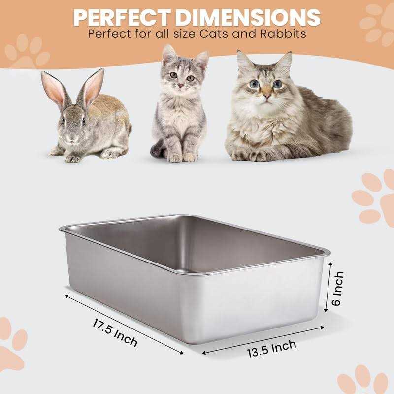 Stainless Steel Cat Litter Box With High Sides Q358