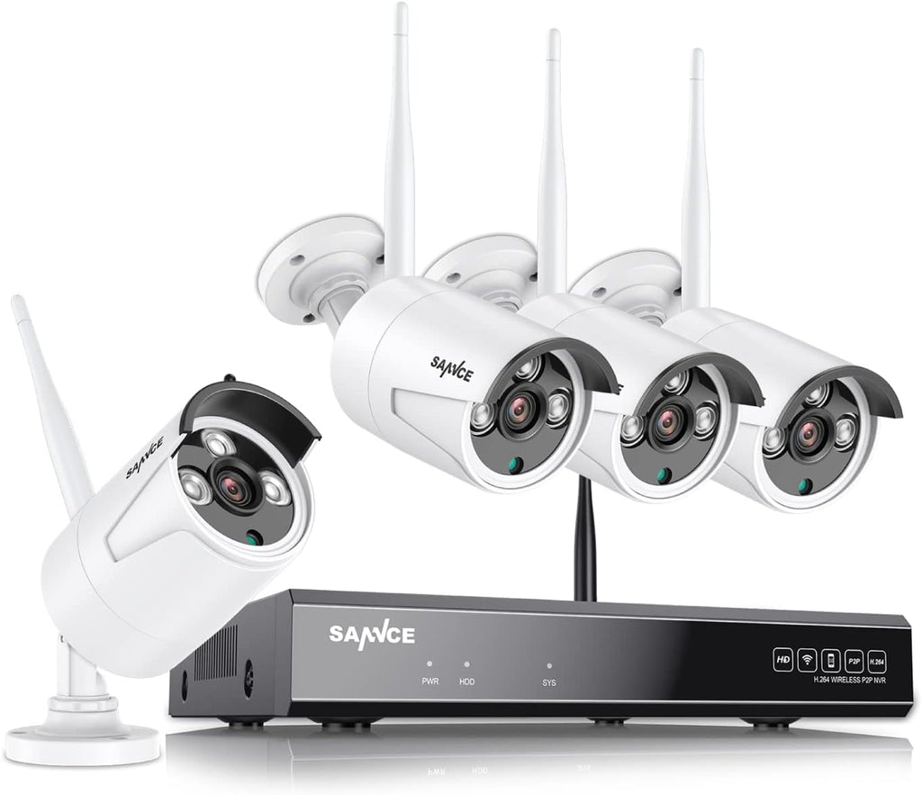 5MP Wireless NVR Security System with 4Pcs 3MP WiFi Surveillance Cameras D78314