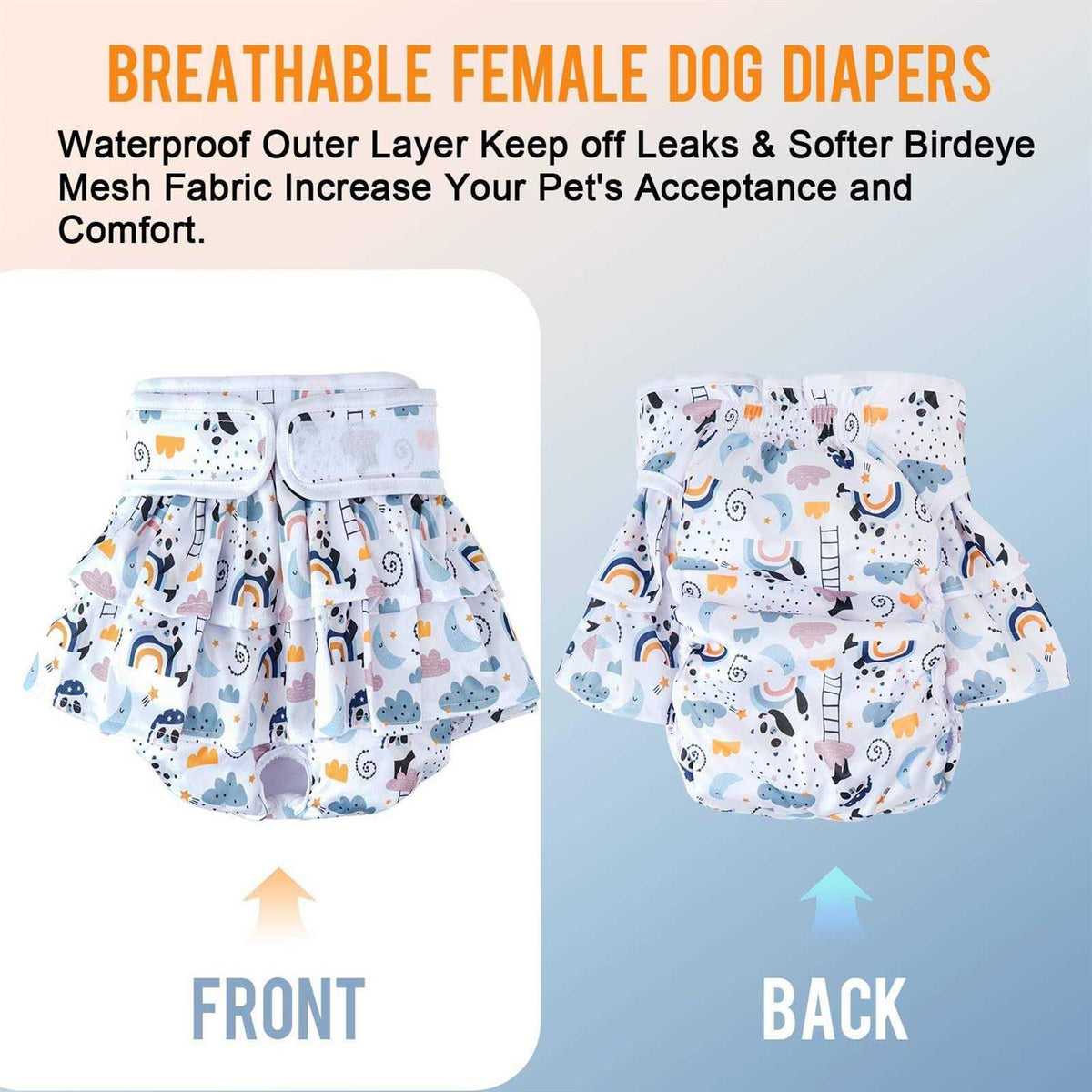 Washable Dog Diapers Female 3 Pack Reusable Puppy Diapers C528817