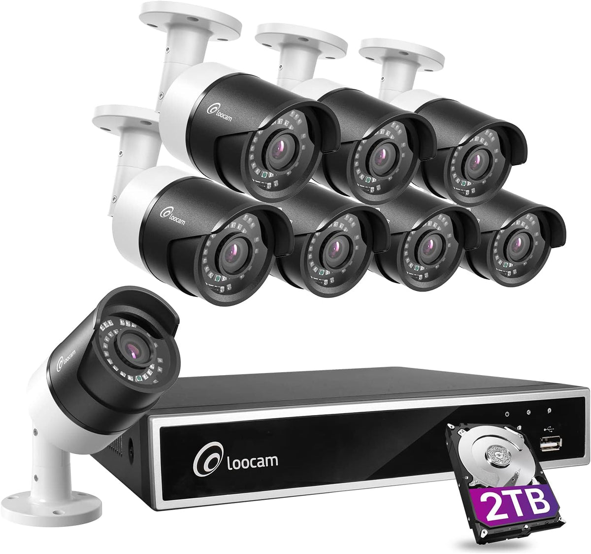 8 Channel 5MP Lite Surveillance DVR with 2TB HDD and 4 Bullet Cameras B64007
