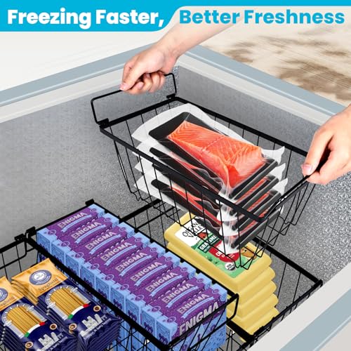 6 Pack Black Freezer Organizer Bins T453568