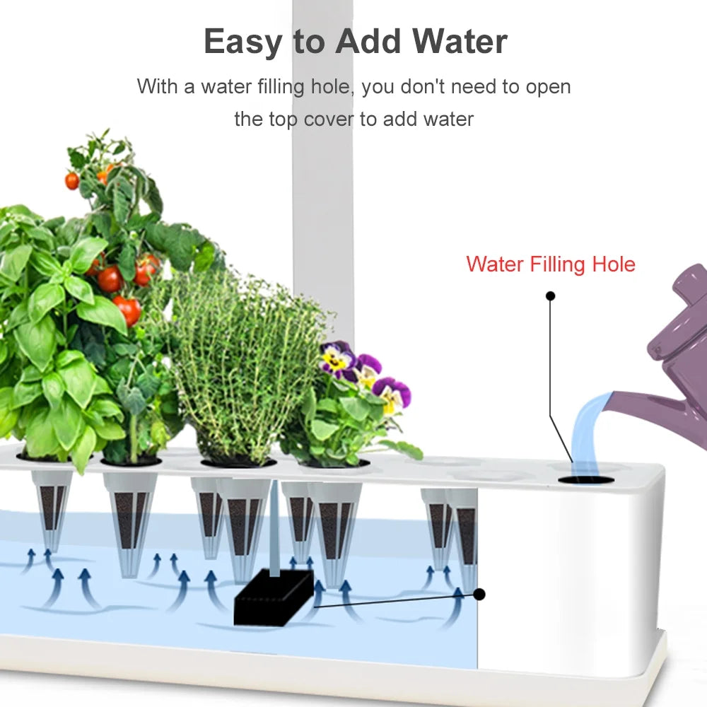 9 Pods Hydroponic Growing System with Adjustable Grow Lights O5006