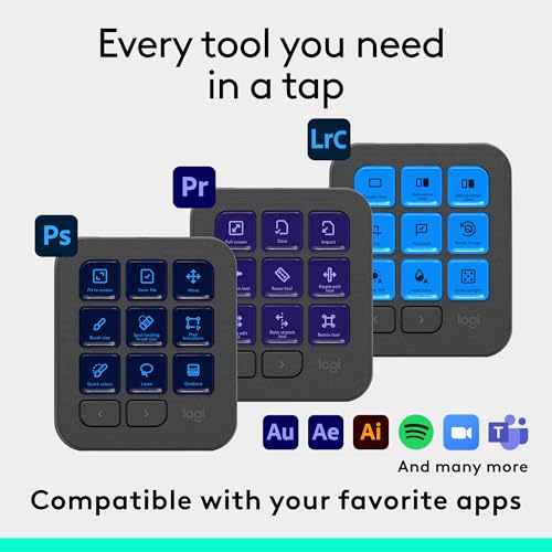 9 Customizable LCD Keys Control Dial for Graphic Design - Graphite C89951