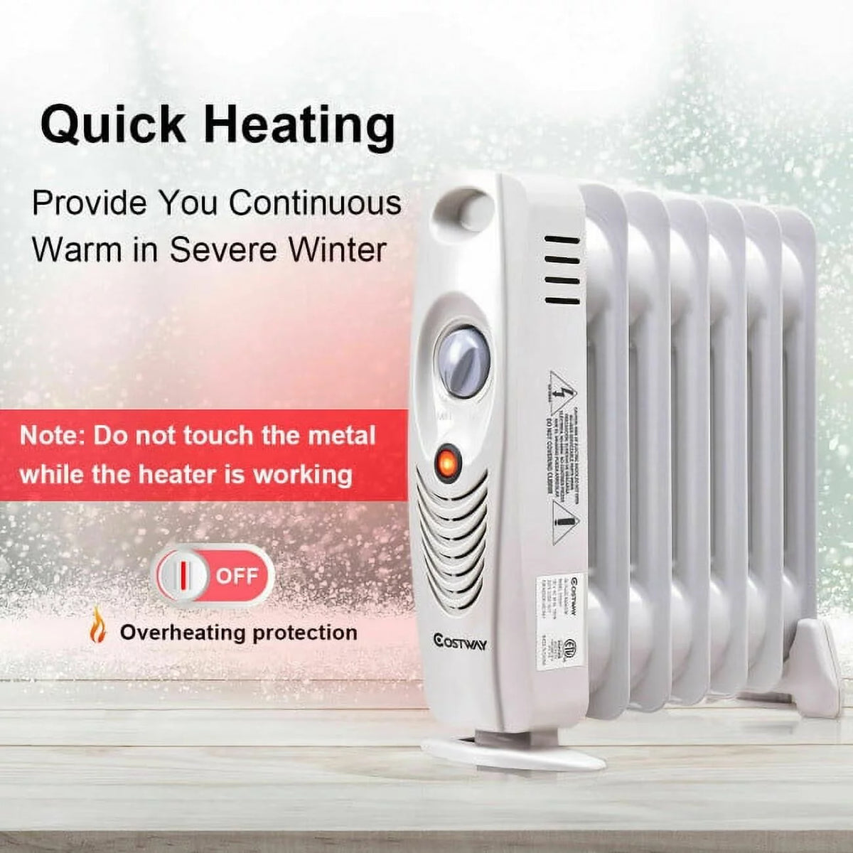 Portable Mini Electric Oil Filled Radiator Heater B89754