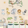 Forest Baby Animals Wall Decals Elephant Lion Giraffe Wall Stickers W29819