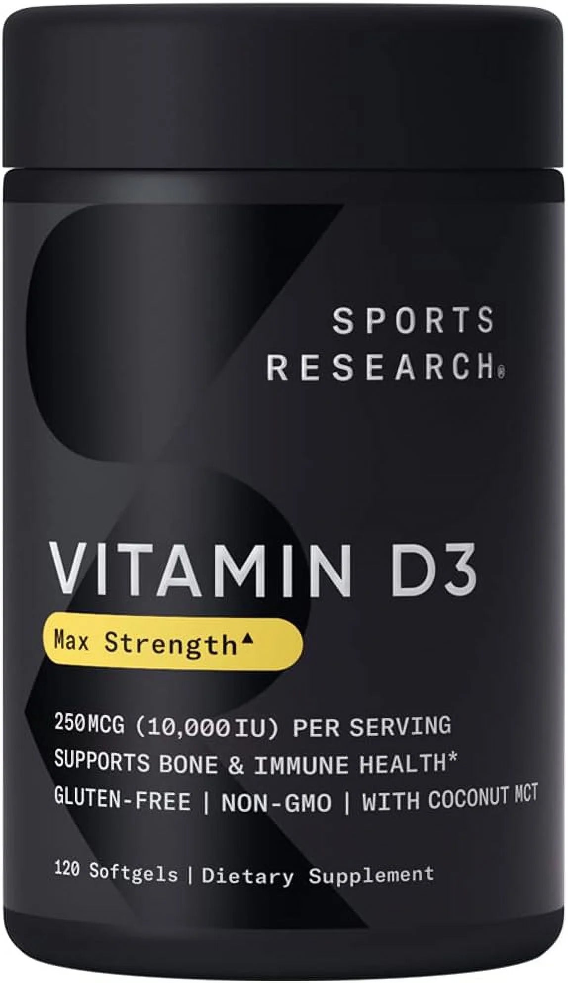 Vitamin D3 10,000 IU with Coconut MCT Oil – 120 Liquid Softgels I6846