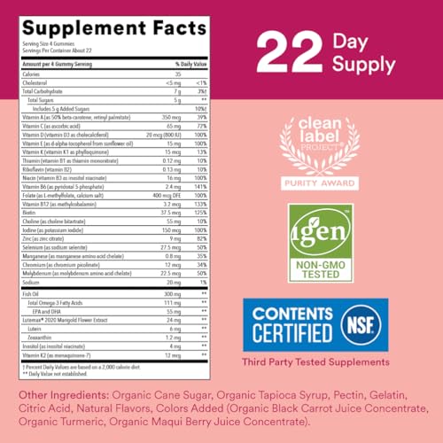 120 Count Multivitamin Gummies with Omega 3, Vitamin D3, C, B12, B6, A, K & Zinc M540953