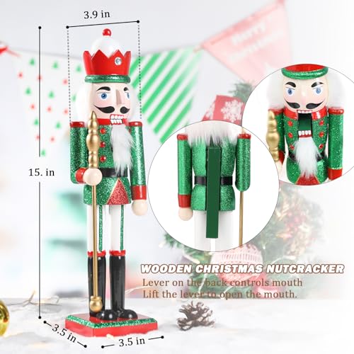 16 Inch Wooden Christmas Nutcracker Figures Ornament Green A327
