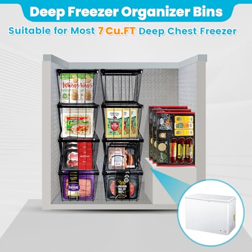 6 Pack Black Freezer Organizer Bins T453568
