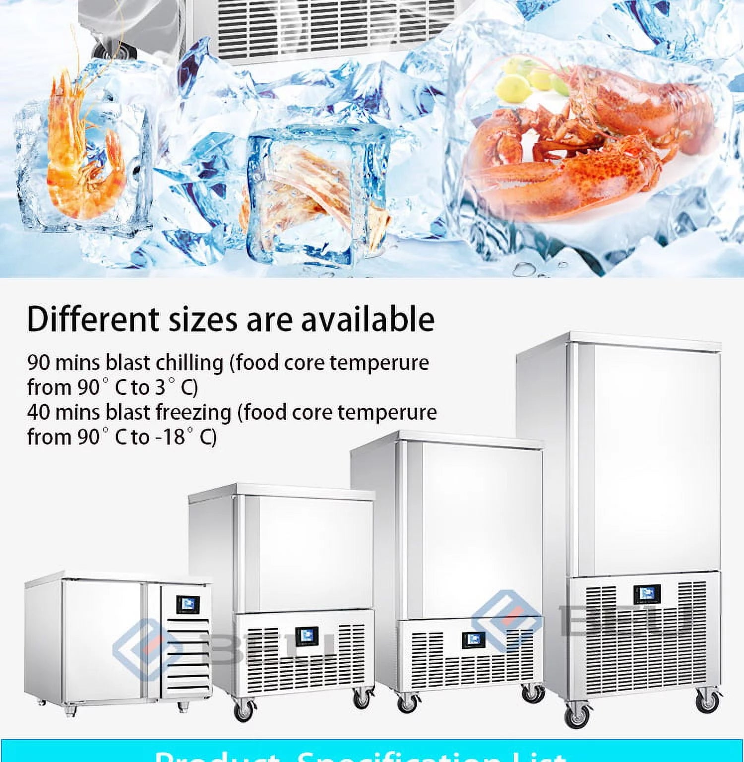 Commercial 3 Trays Blast Chiller & Freezer F933