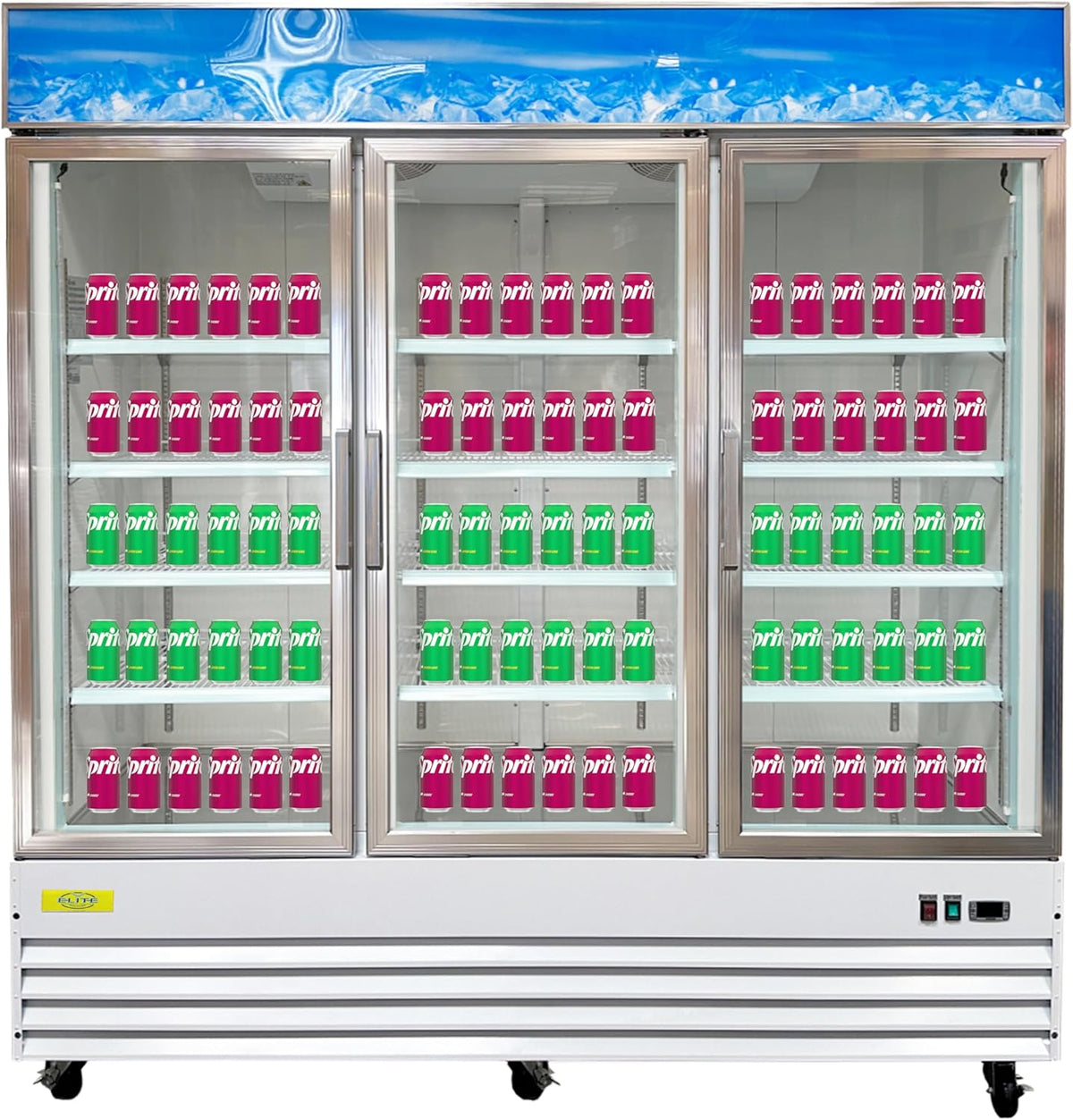 3 Glass Door Reach-in Display Refrigerator, 53 cu.ft. L368