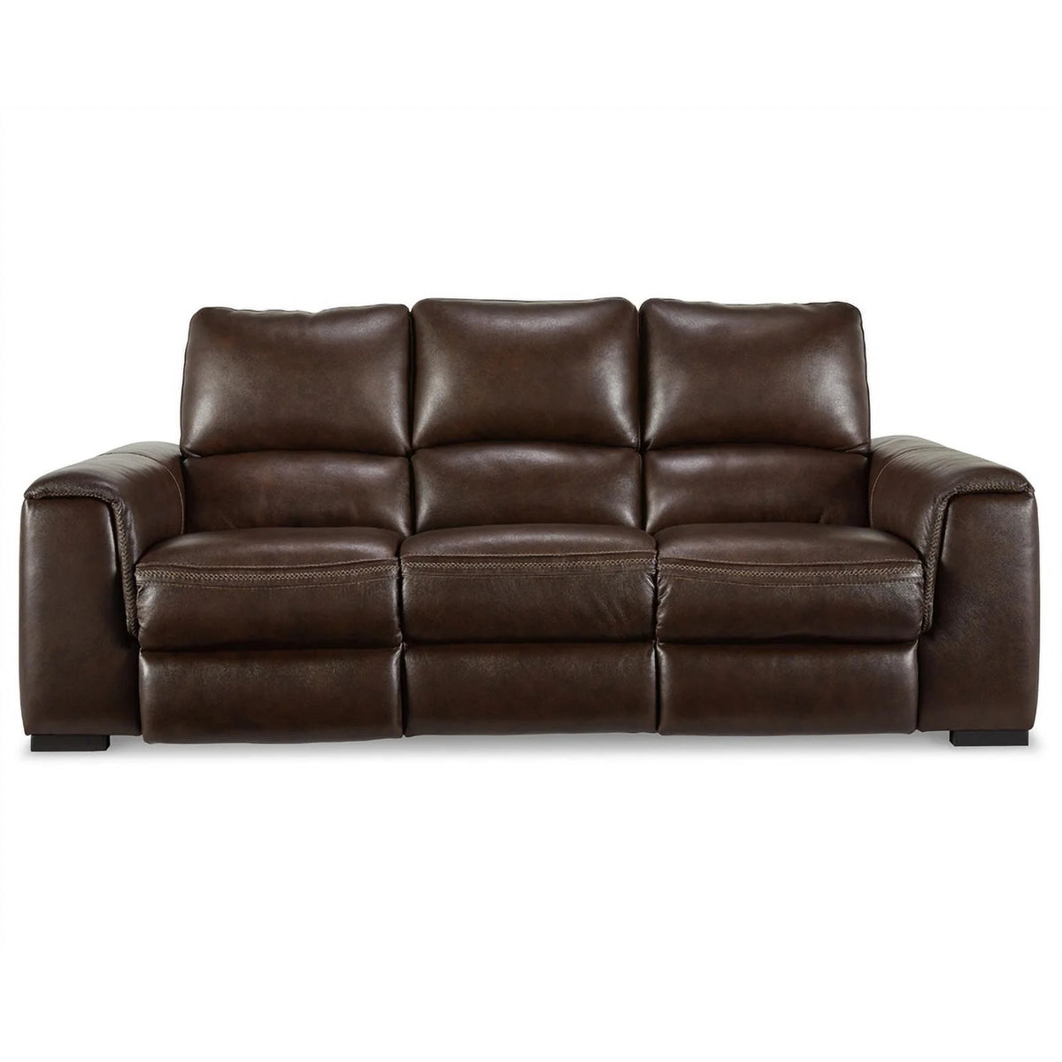 Walnut Leather Power Reclining Sofa with Headrest W94495