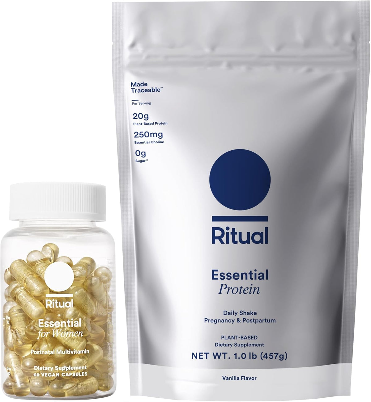 Postnatal Multivitamin and Protein Duo with Organic Vanilla Protein Powder 20g R65471