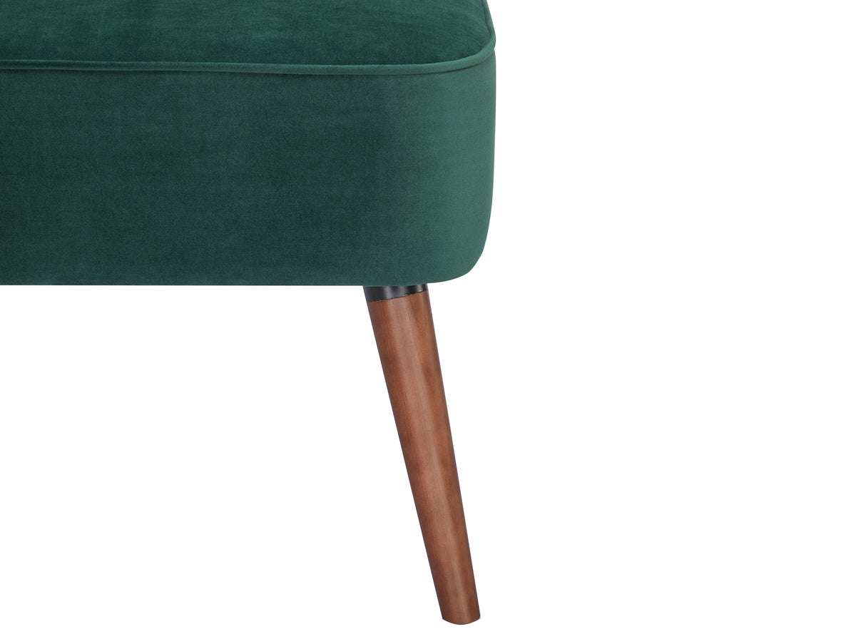 Green Velvet Armless Chair S3079