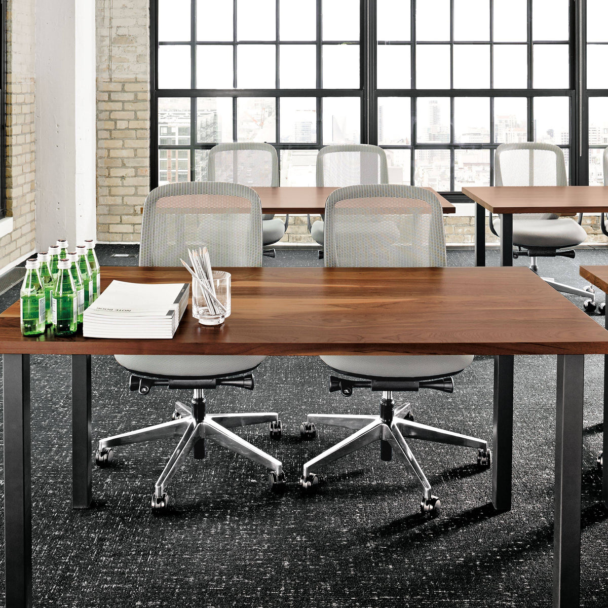 Cherry Top Square Table with Taupe Base U3701