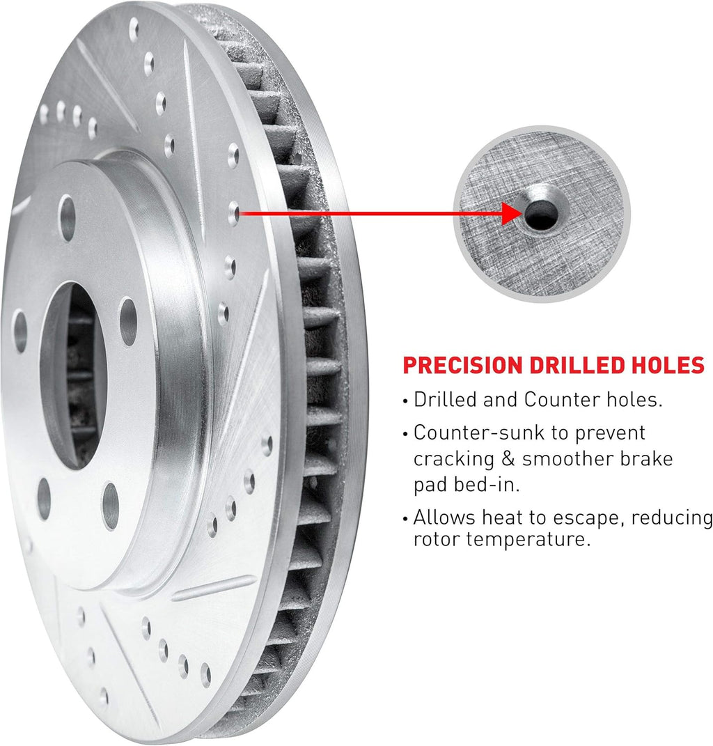 Front Rear Drilled and Slotted Brake Rotors G849873