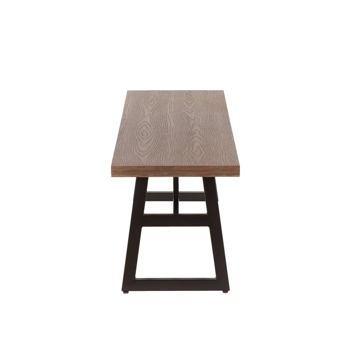 Black/Brown Metal and Wood Industrial Bench Z435