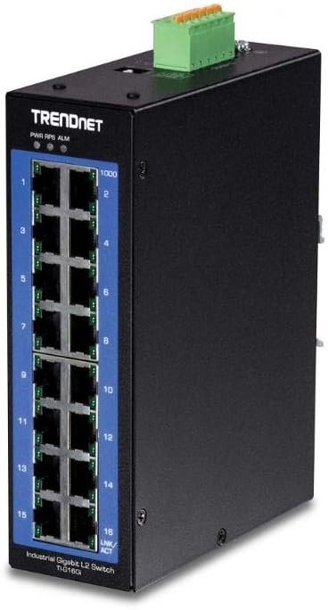 16-Port Hardened Industrial Unmanaged Gigabit DIN-Rail Switch Q192