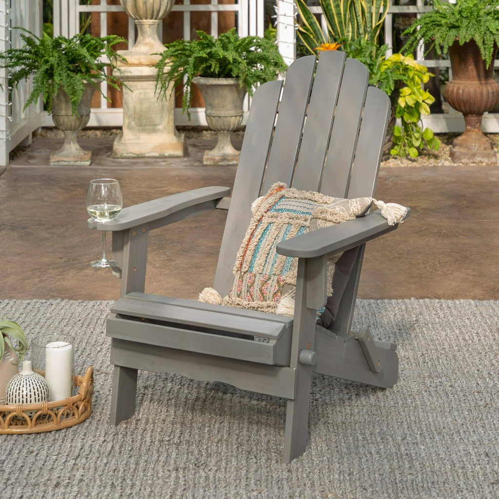Grey Wash Acacia Wood Adirondack Chair A820