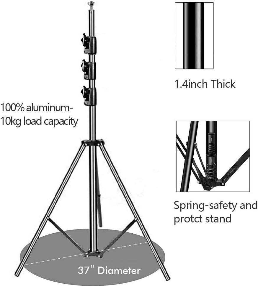 10 x 10Ft Heavy Duty Adjustable Muslin Backdrop Stand Kit with Carrying Bag, 4 Pcs Spring Clamps X5746