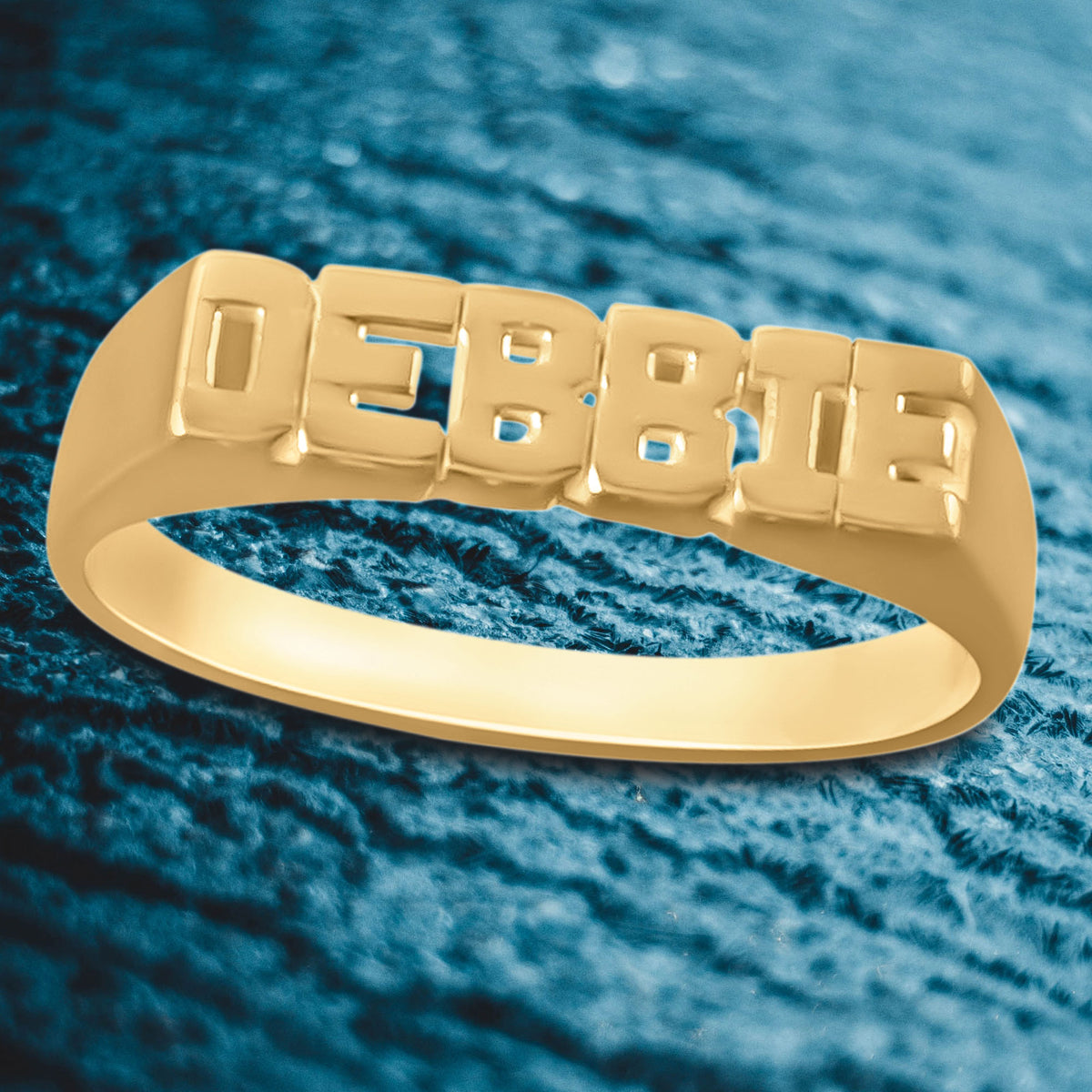 14K Yellow Gold-Plated Sterling Silver Name Ring K50509