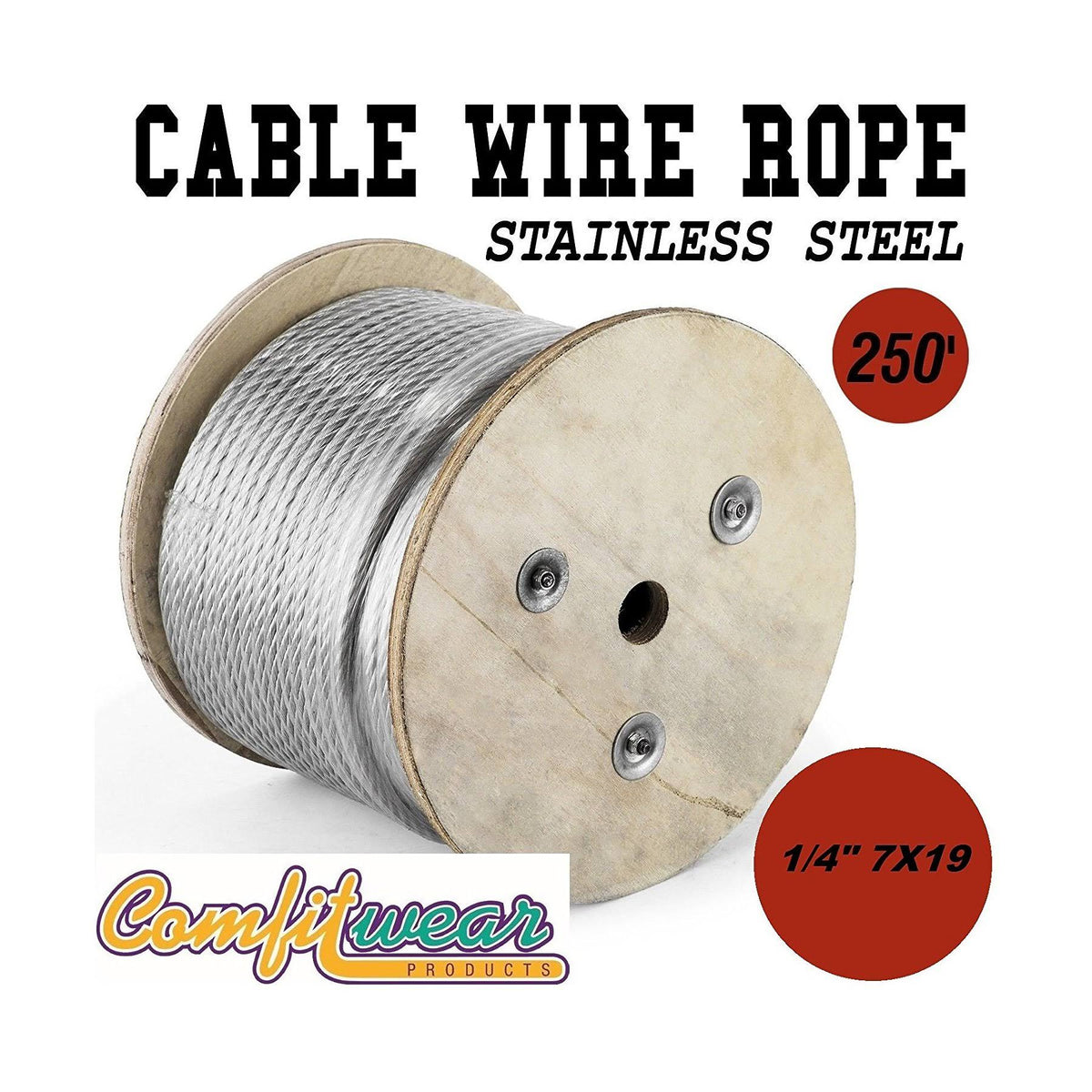 1/4 inch x 250 ft Galvanized Steel Aircraft Cable Wire M7776