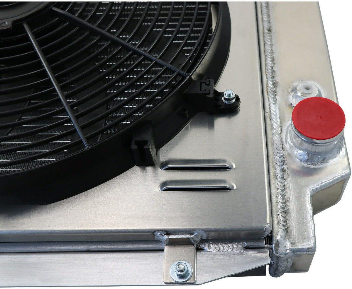 4 Row Aluminum Radiator with Shroud Fan and Relay Y60696