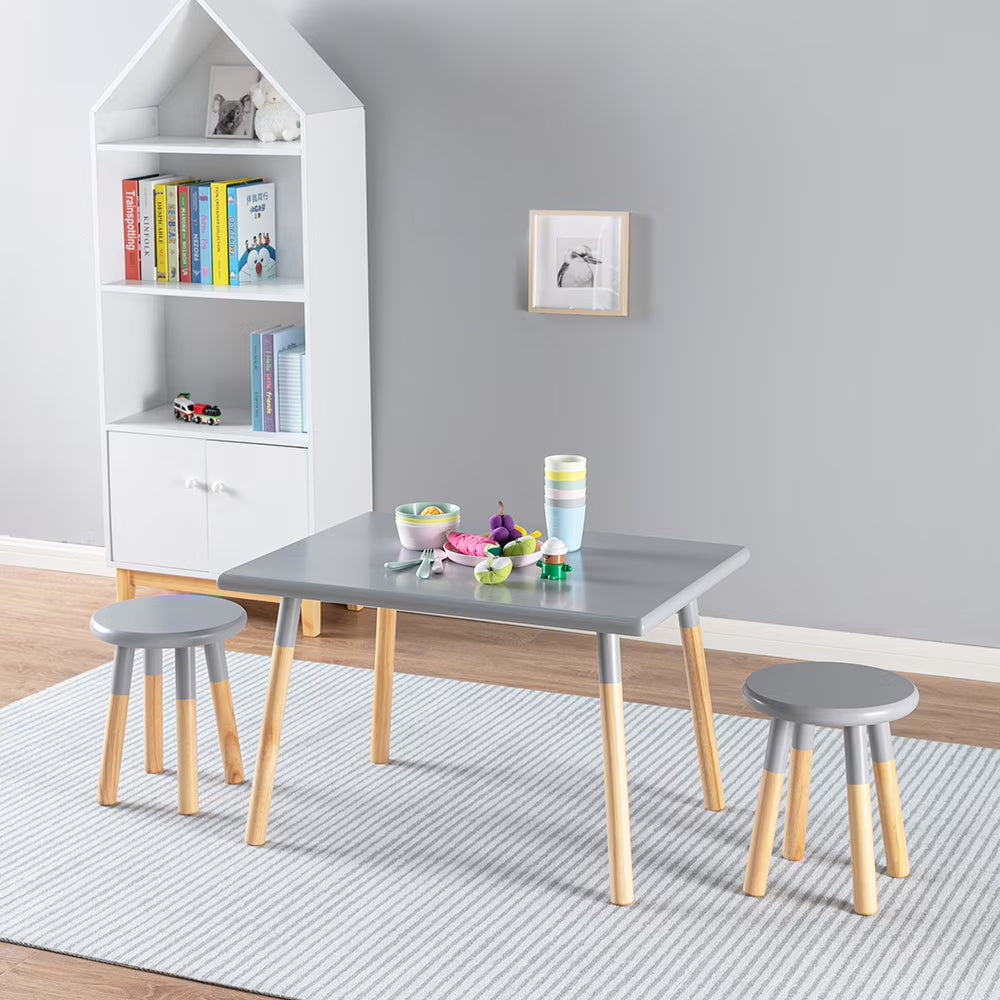 Gray Kids Table and Stool Set Y455883
