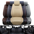 Deluxe Leather 5-Seats Front and Rear Full Set Car Seat Covers J3592