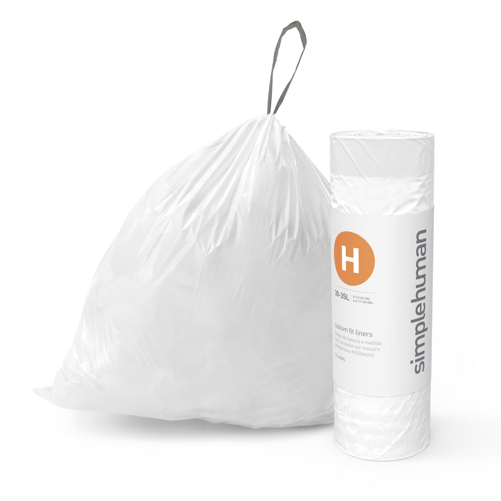 240 Roll Pack 35 Liter 8 Gallon White Drawstring Trash Bags C4666