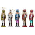 5Pcs Wooden Nutcracker Hanging Pendants Christmas Crafts I61727