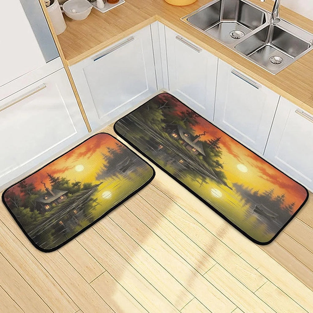 Kitchen Rug Set of 2, Non Slip Washable Anti-Fatigue Floor Mat L70514