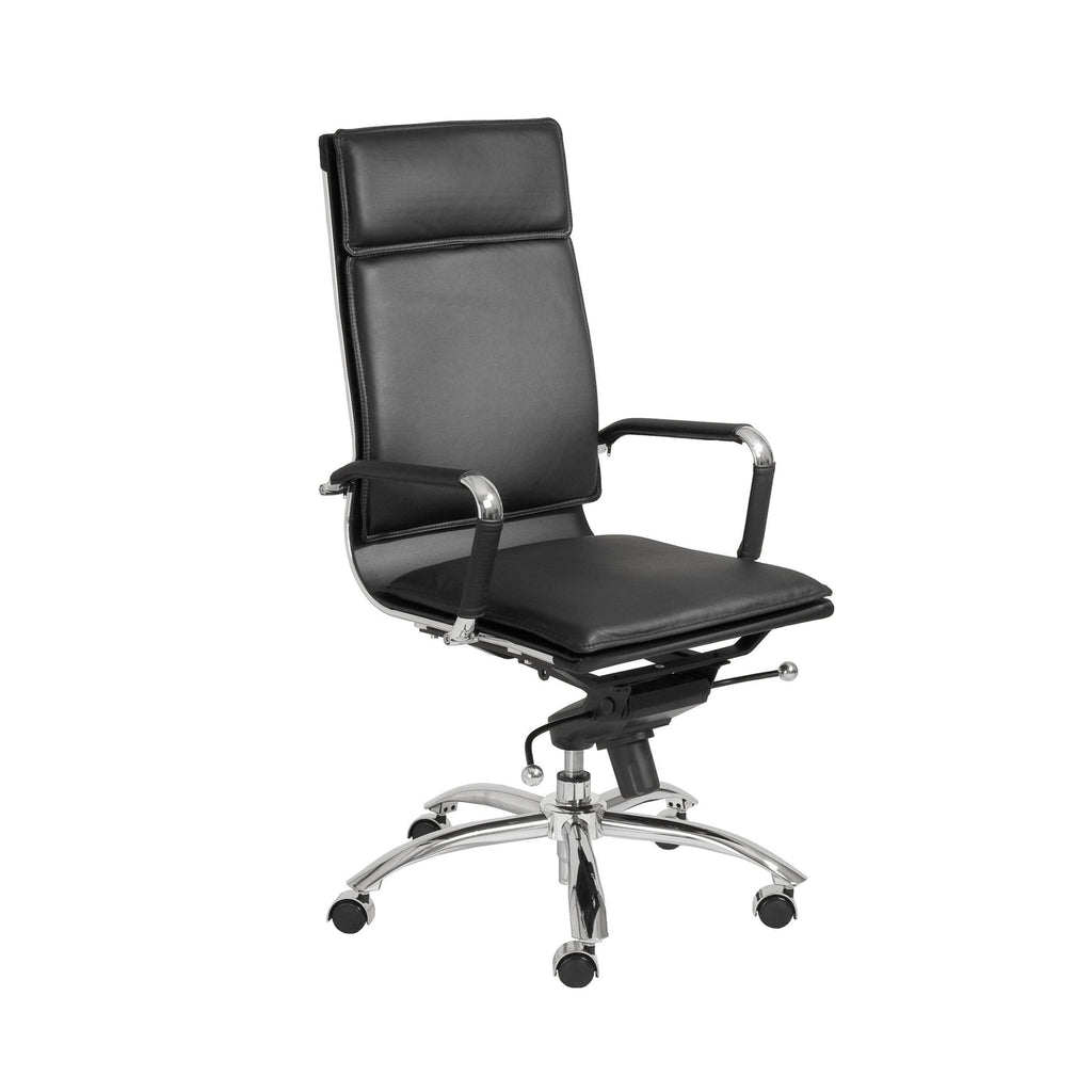 High Back Office Chair in Black with Chromed Steel Base J937785