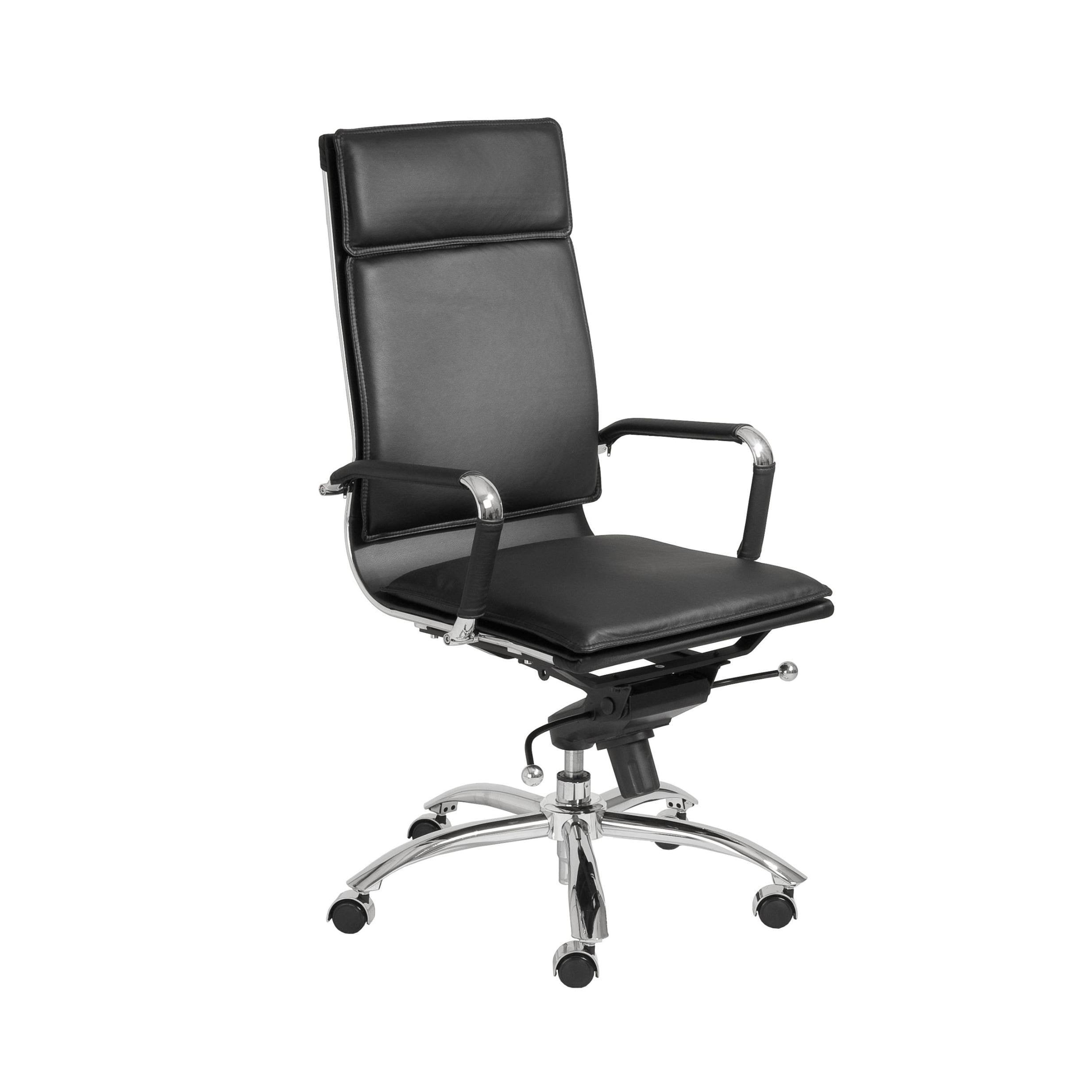 High Back Office Chair in Black with Chromed Steel Base J937785