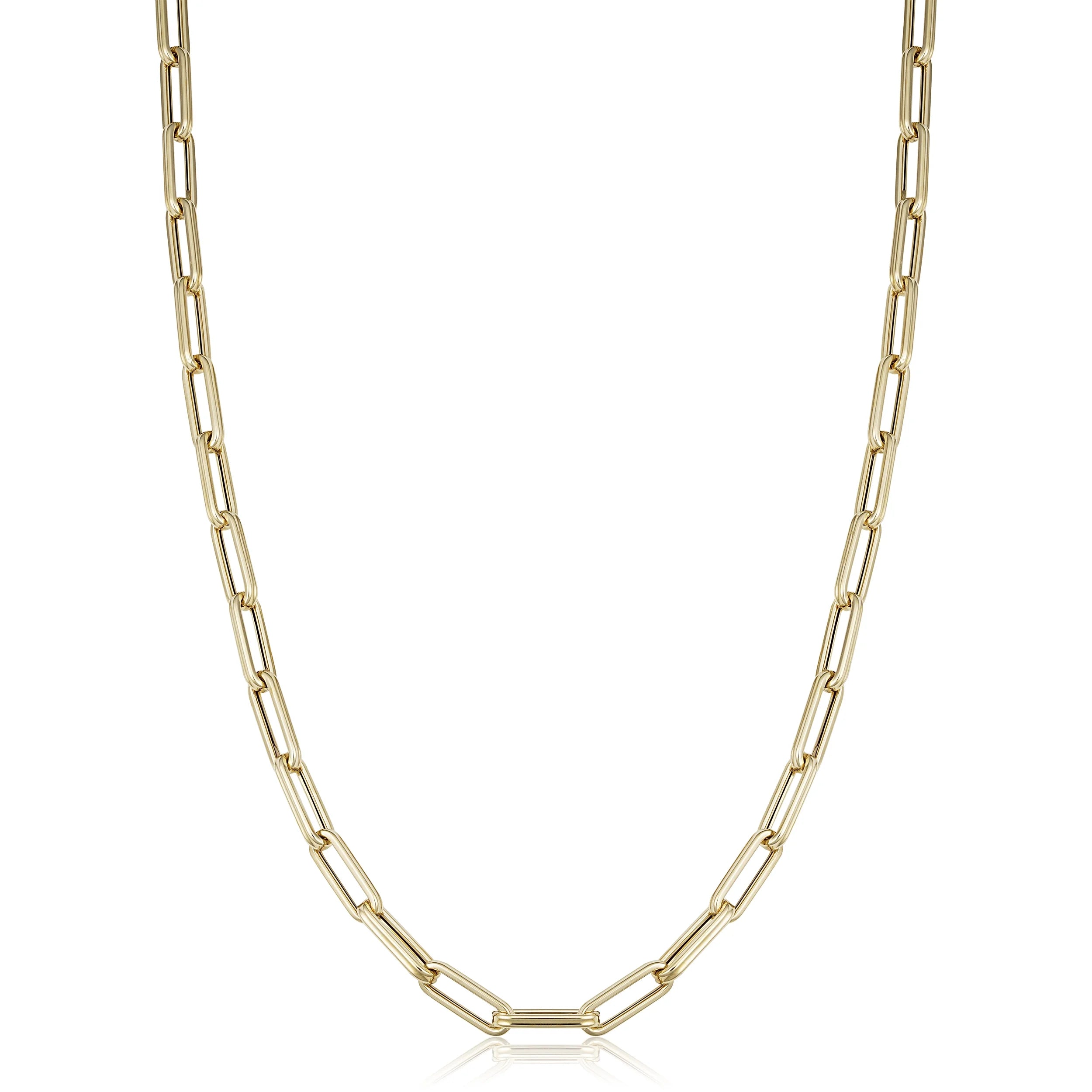14k Yellow Gold Paperclip Link Chain Necklace (4 mm, 18 inch) W428231