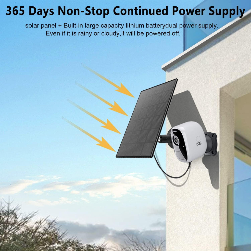 Wireless Outdoor Security Camera with Solar Panel, 1080P Color Night Vision, PIR Motion Sensor, Siren Alarm, 2-Way Audio, Waterproof A57826