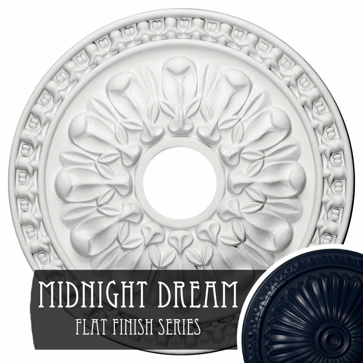 18x22OD x 3 1/2x22ID x 1 3/8x22P Hand-Painted Ceiling Medallion A43290