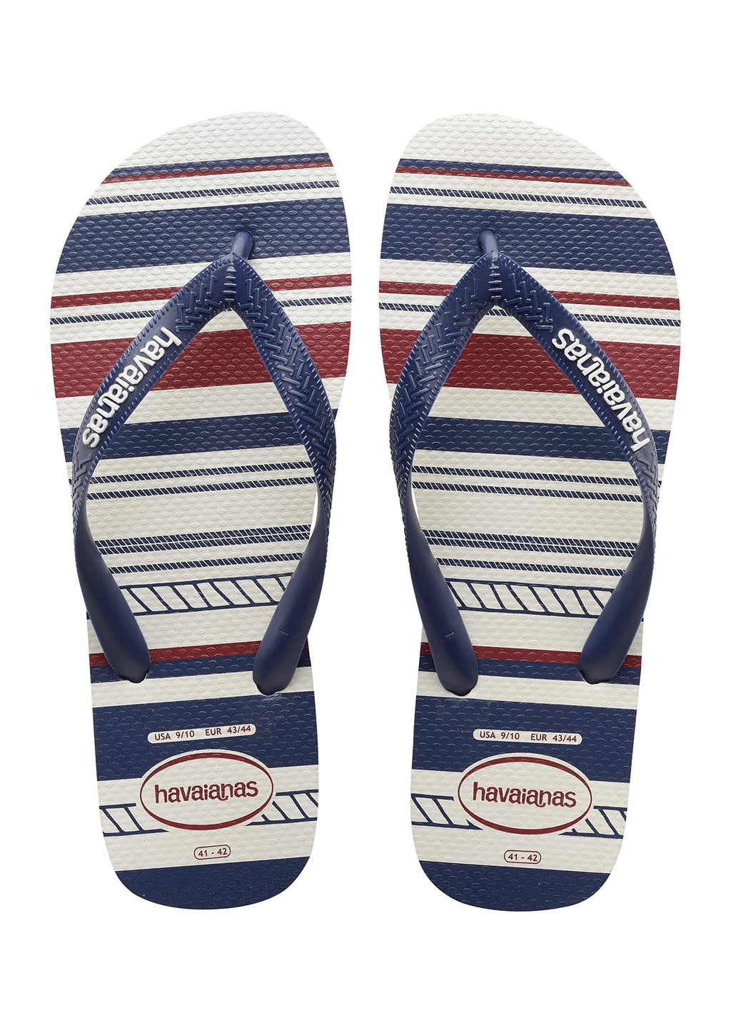 White/Navy Blue/White Flip Flops N723347