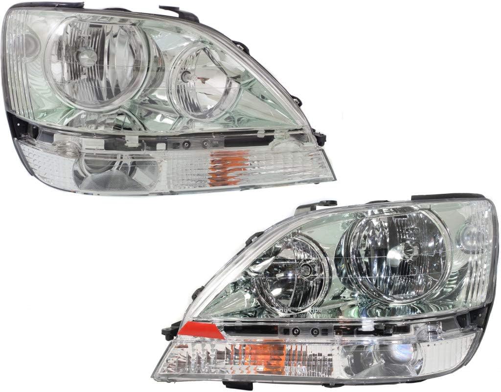 Chrome Head Light Pair for 2001 2002 2003 Lexus RX300 D6988