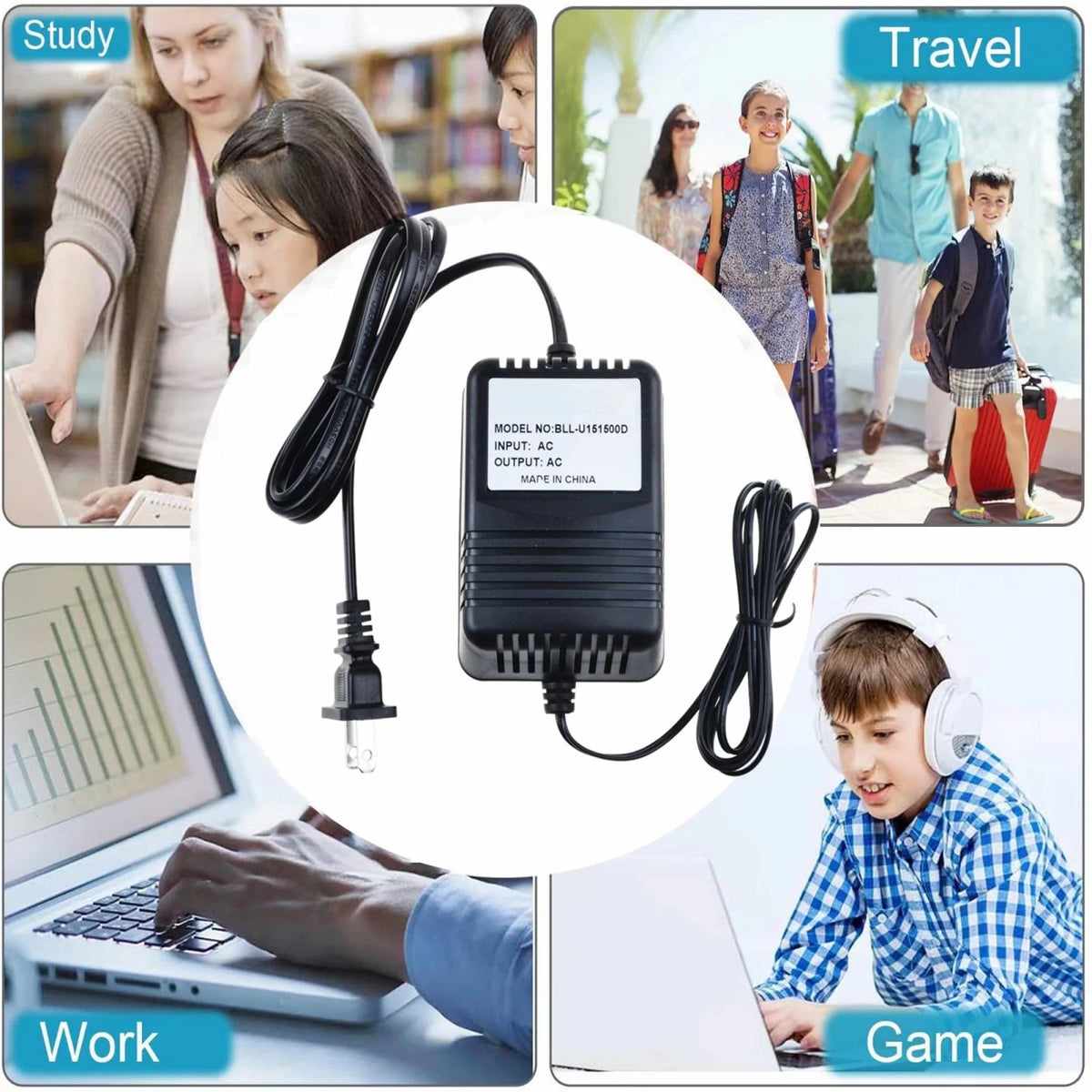 AC to AC Adapter for Exercise Bike Power Supply Cord D10667